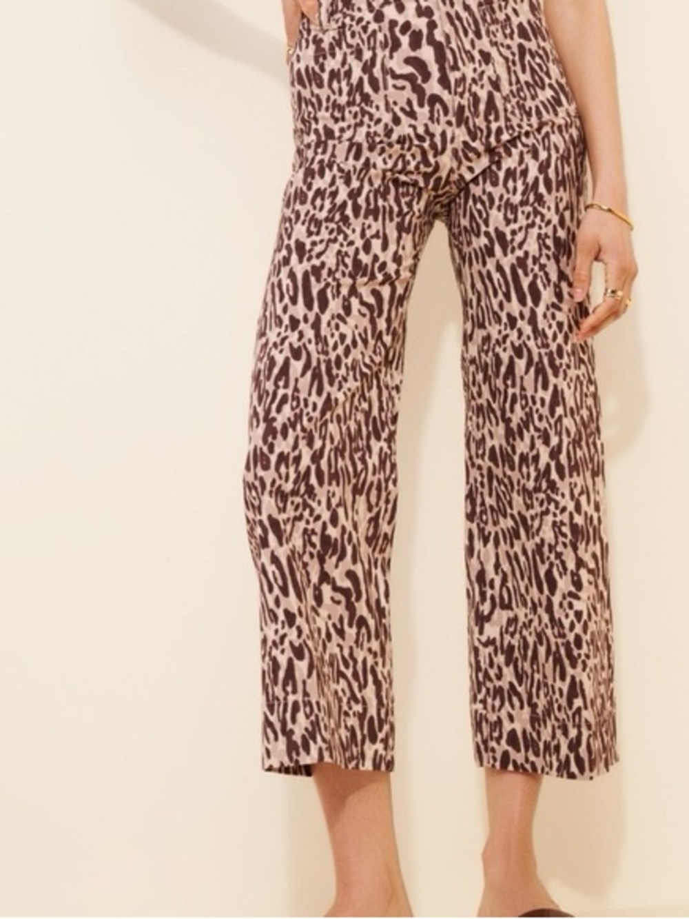 Maeve The Colette Cropped Wide-Leg Pants (Leopard Print Edition)